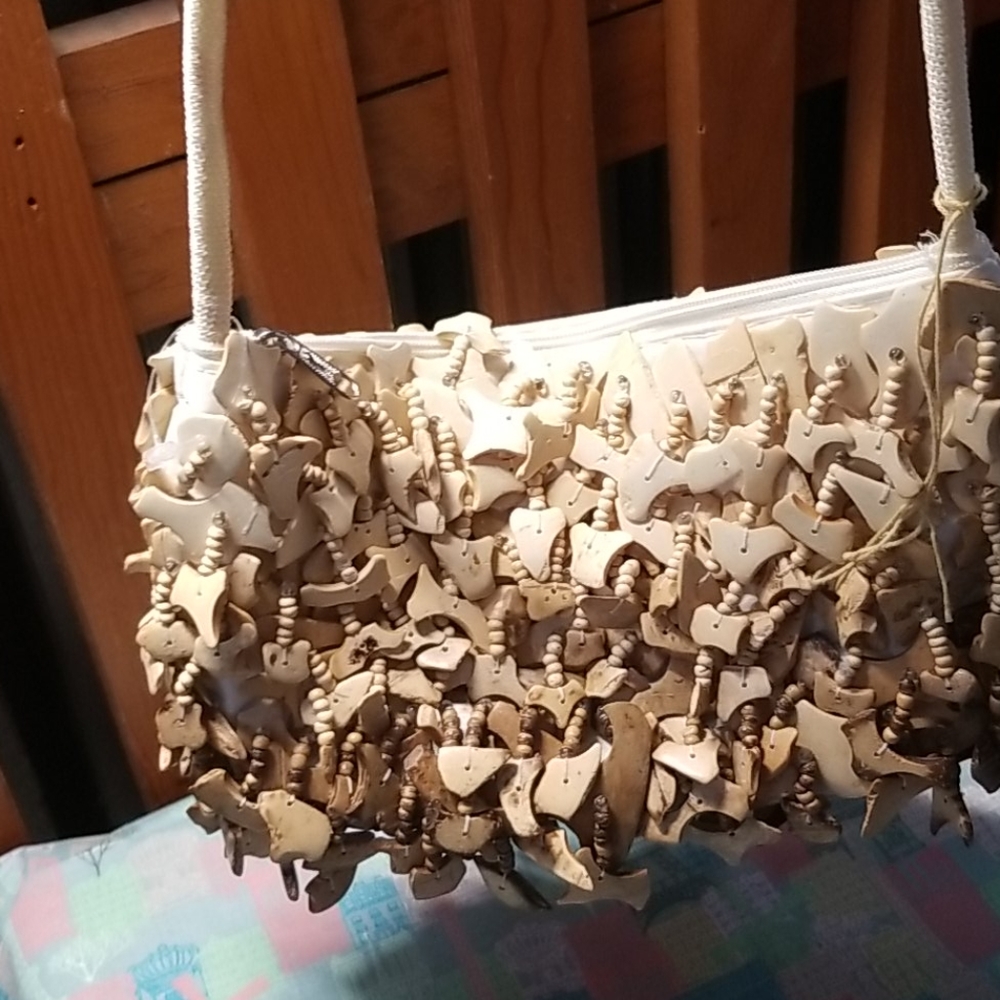VTG Zan Of California Handbag Wood Details - Picture 5 of 6
